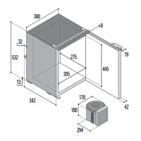 Kompressor-Kühlschrank C42L - Schwarz - 42 l